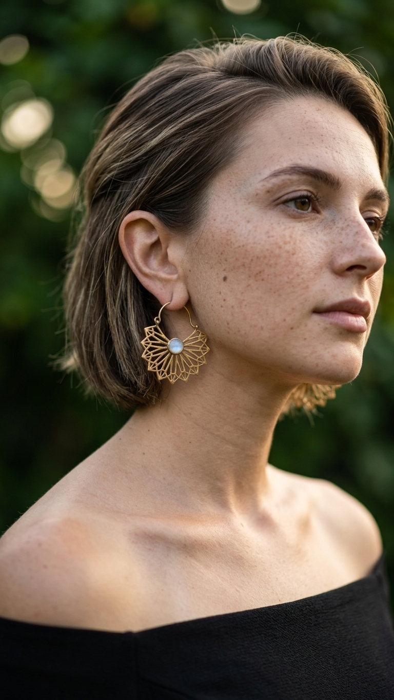 Reena Brass Earrings