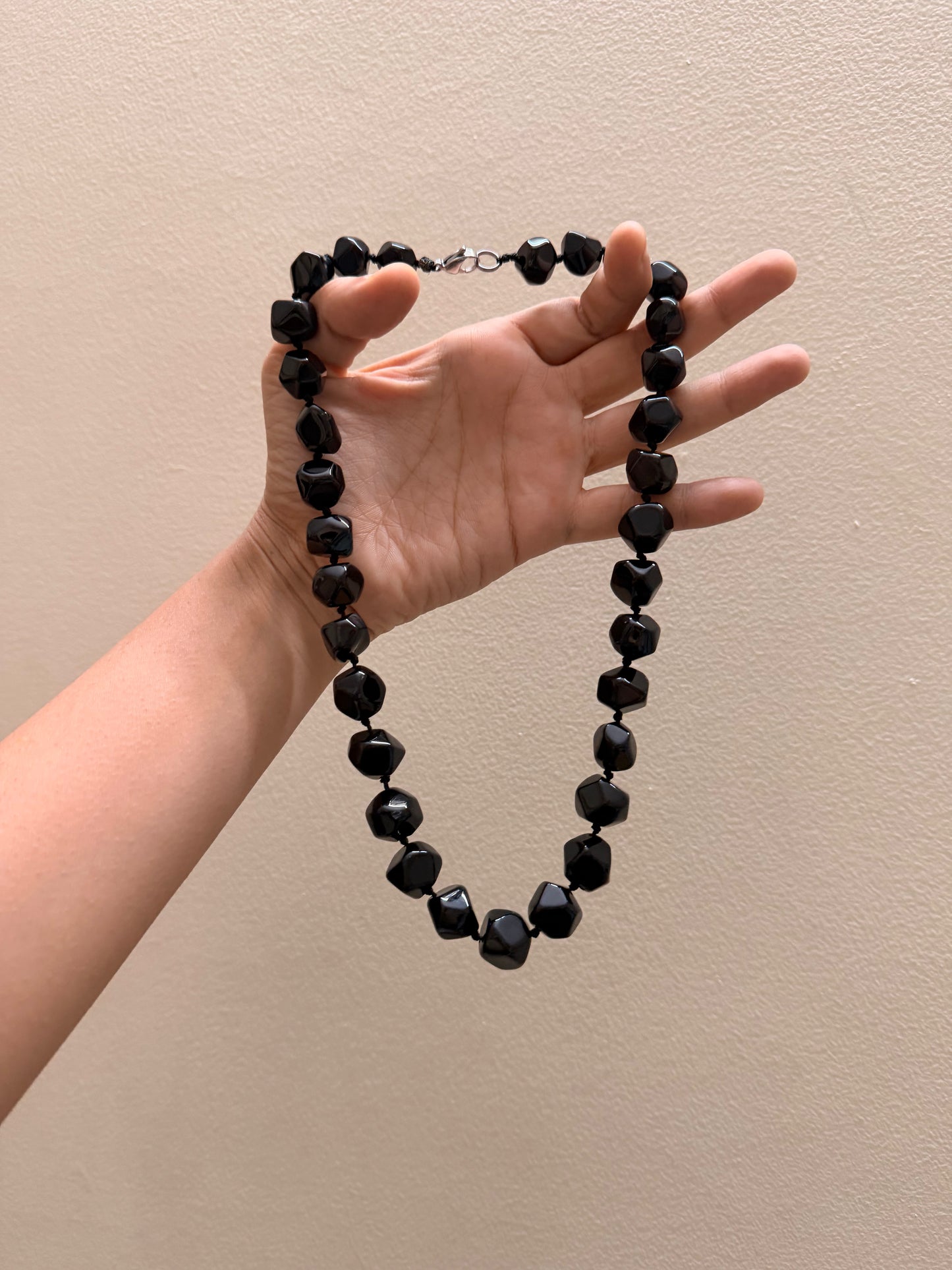 Black obsidian Beaded Necklace