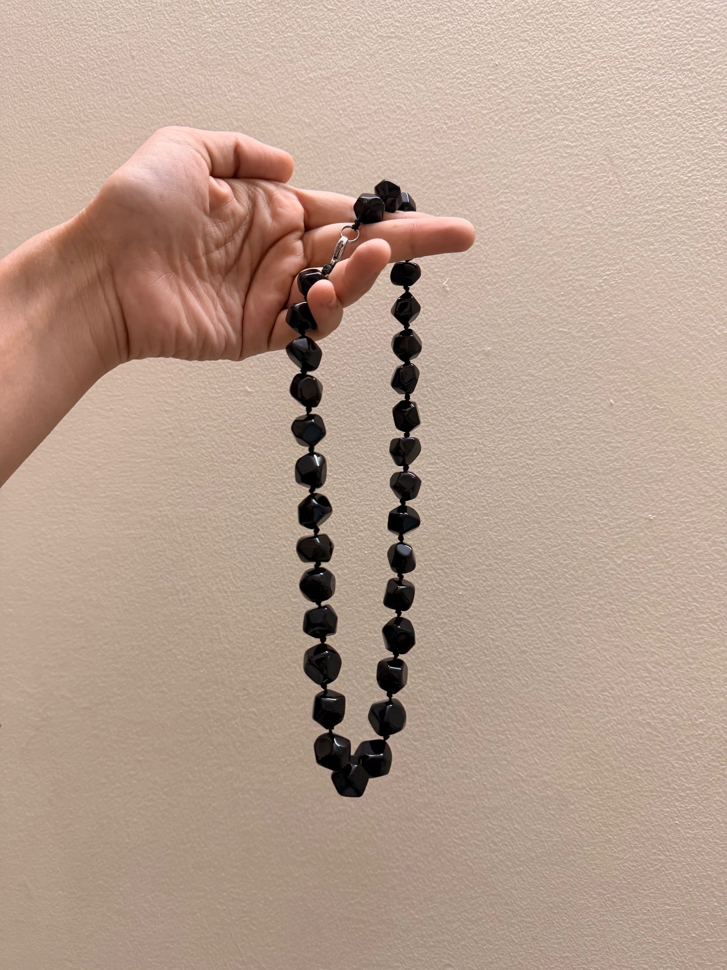 Black obsidian Beaded Necklace