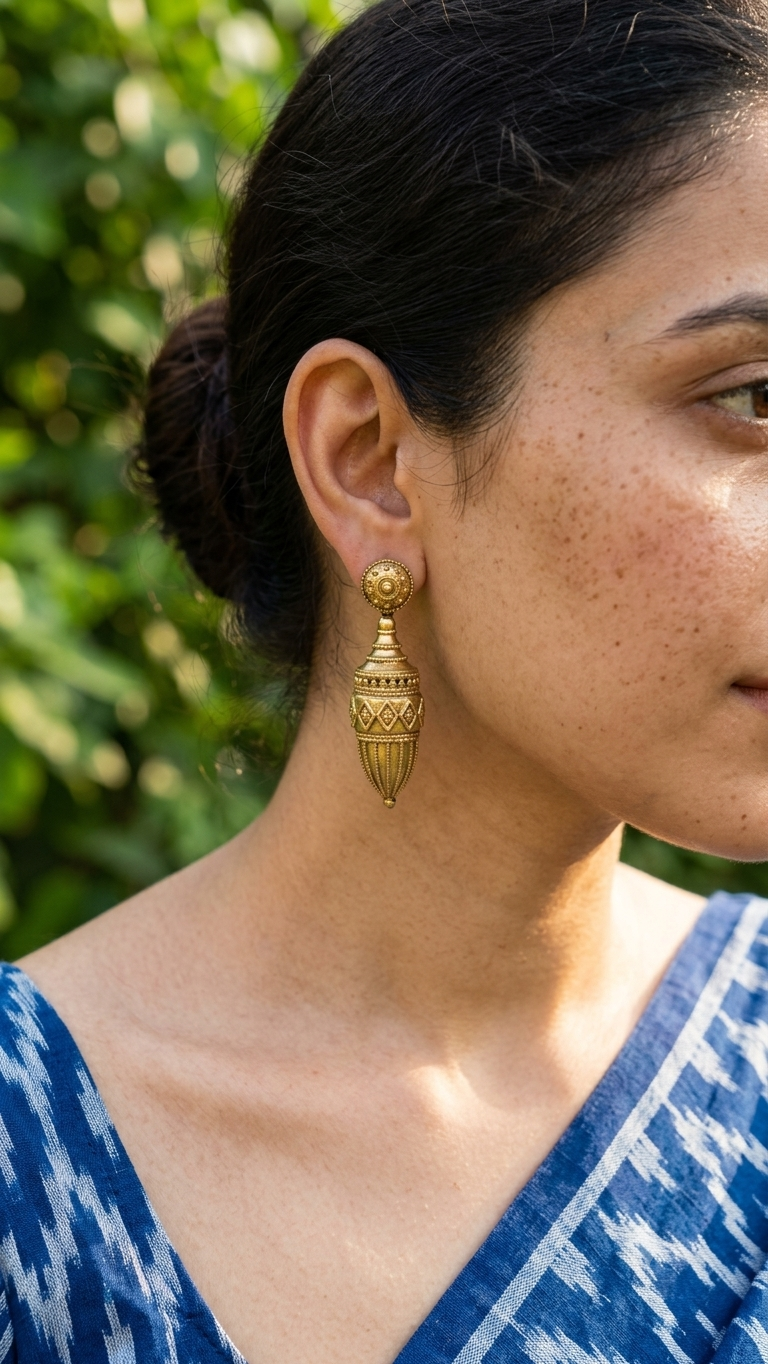 Draupadi Brass Earrings