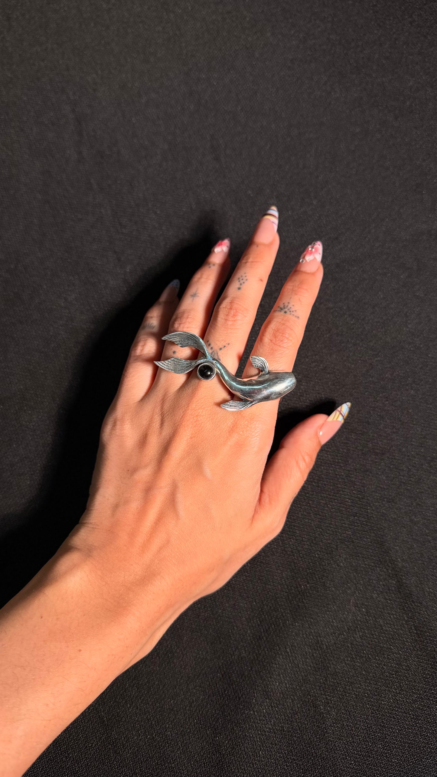 Koi Fish Brass Ring in Silver
