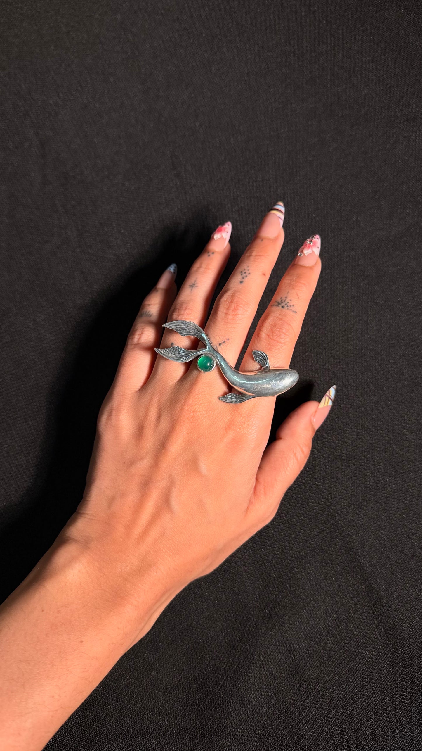 Koi Fish Brass Ring in Silver