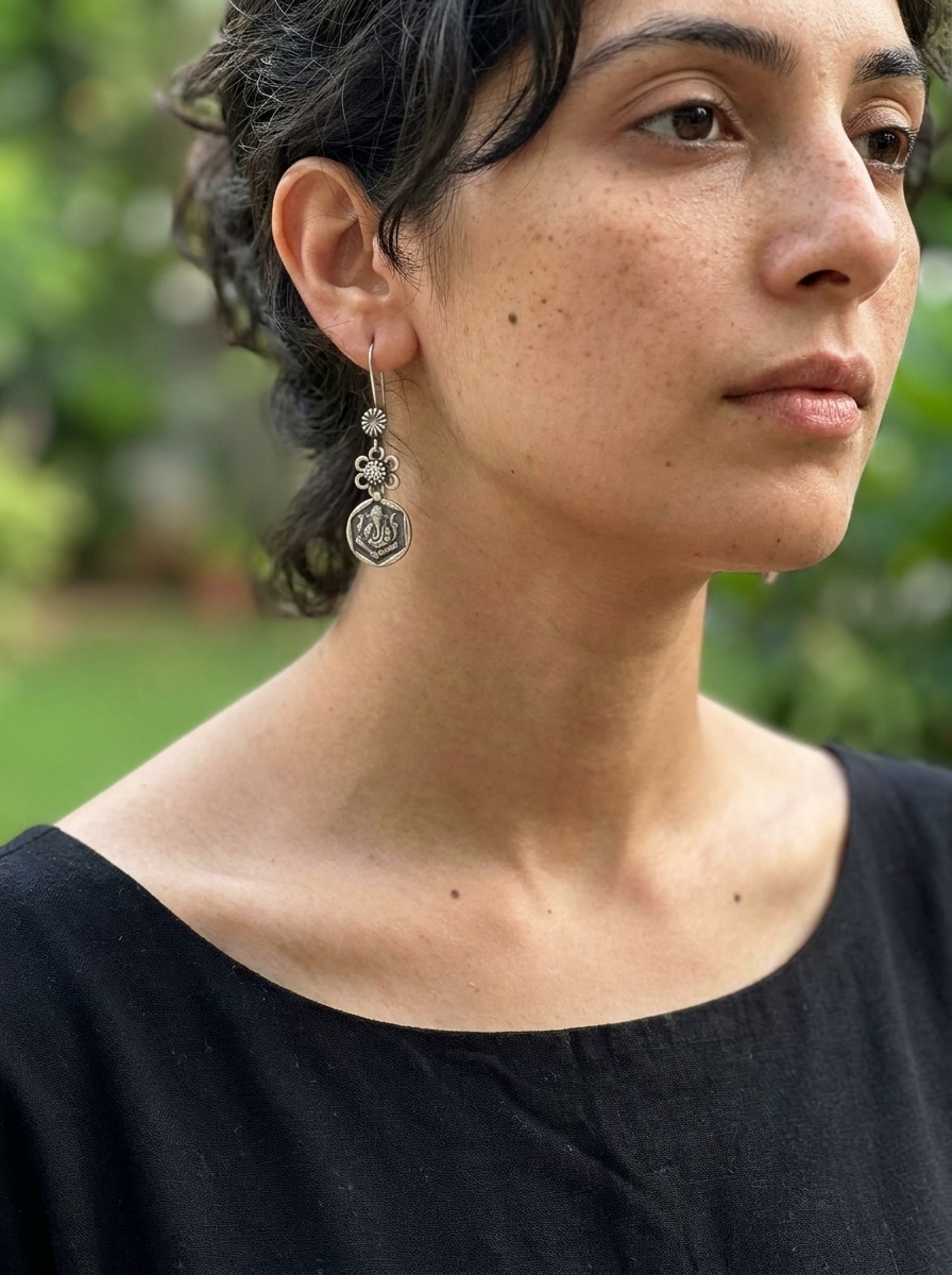 Disha Silver Earrings