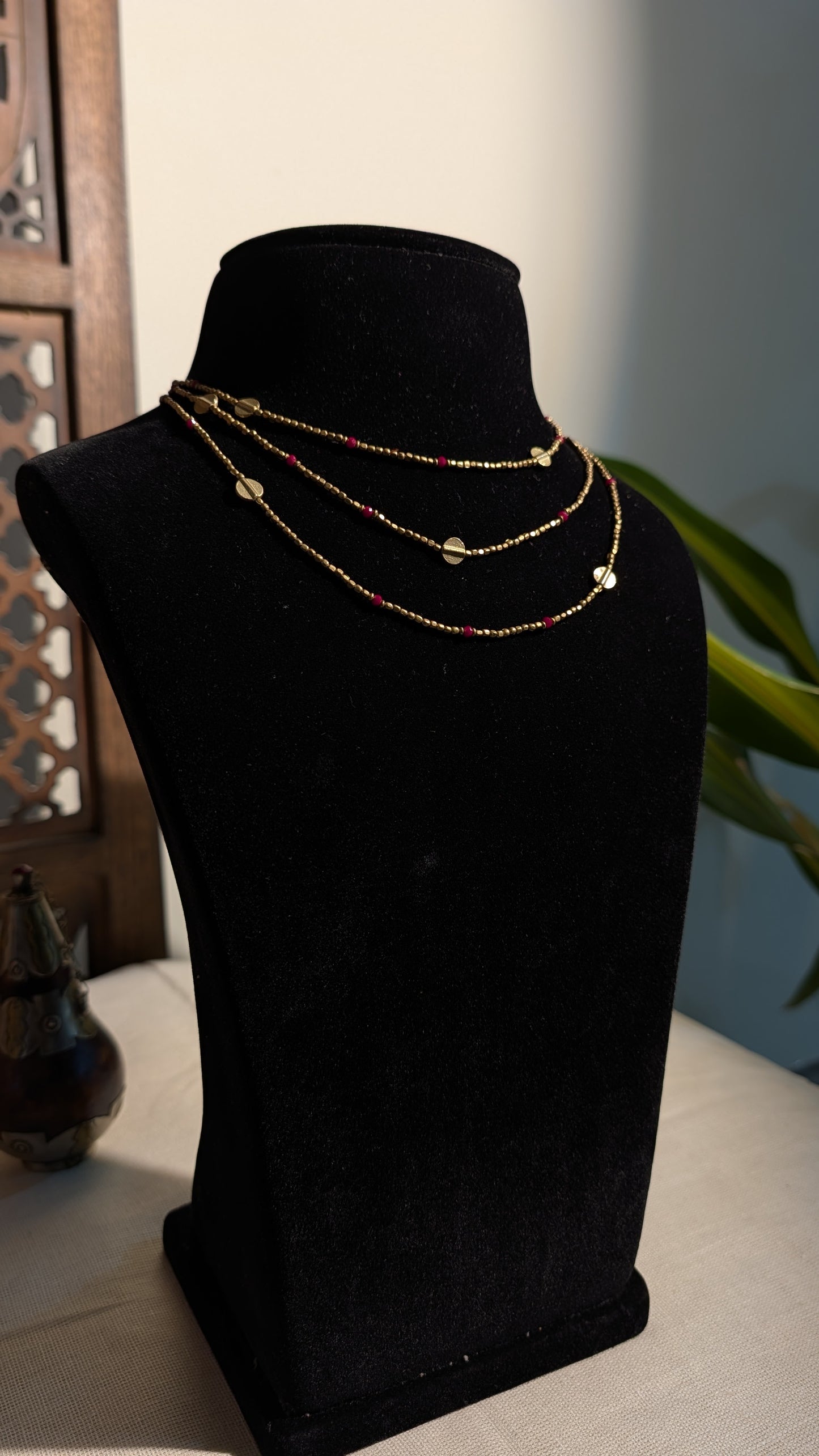 Ikkat Brass Necklace