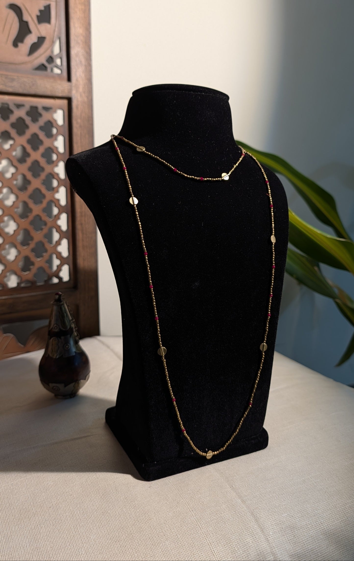 Ikkat Brass Necklace