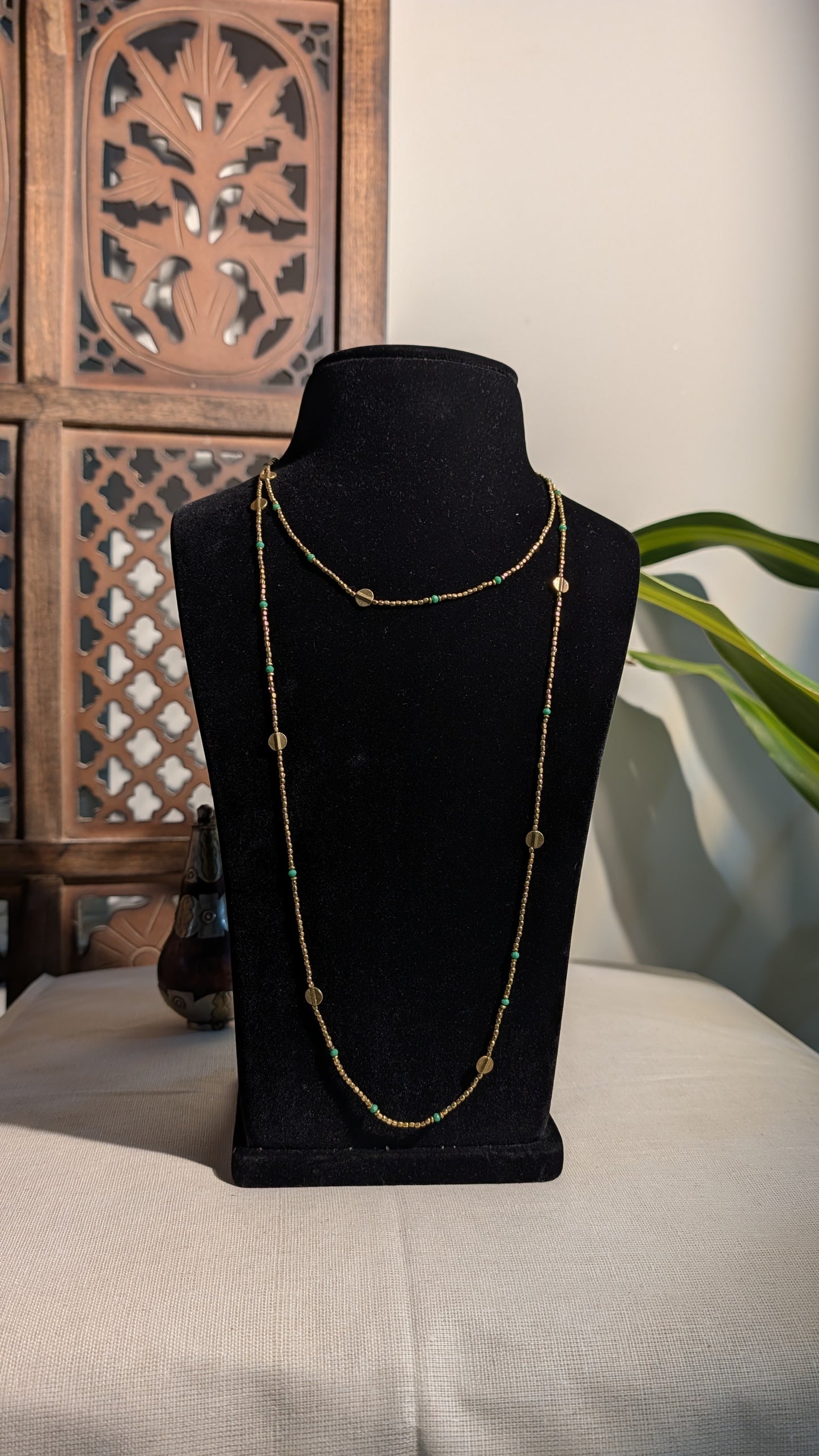 Ikkat Brass Necklace
