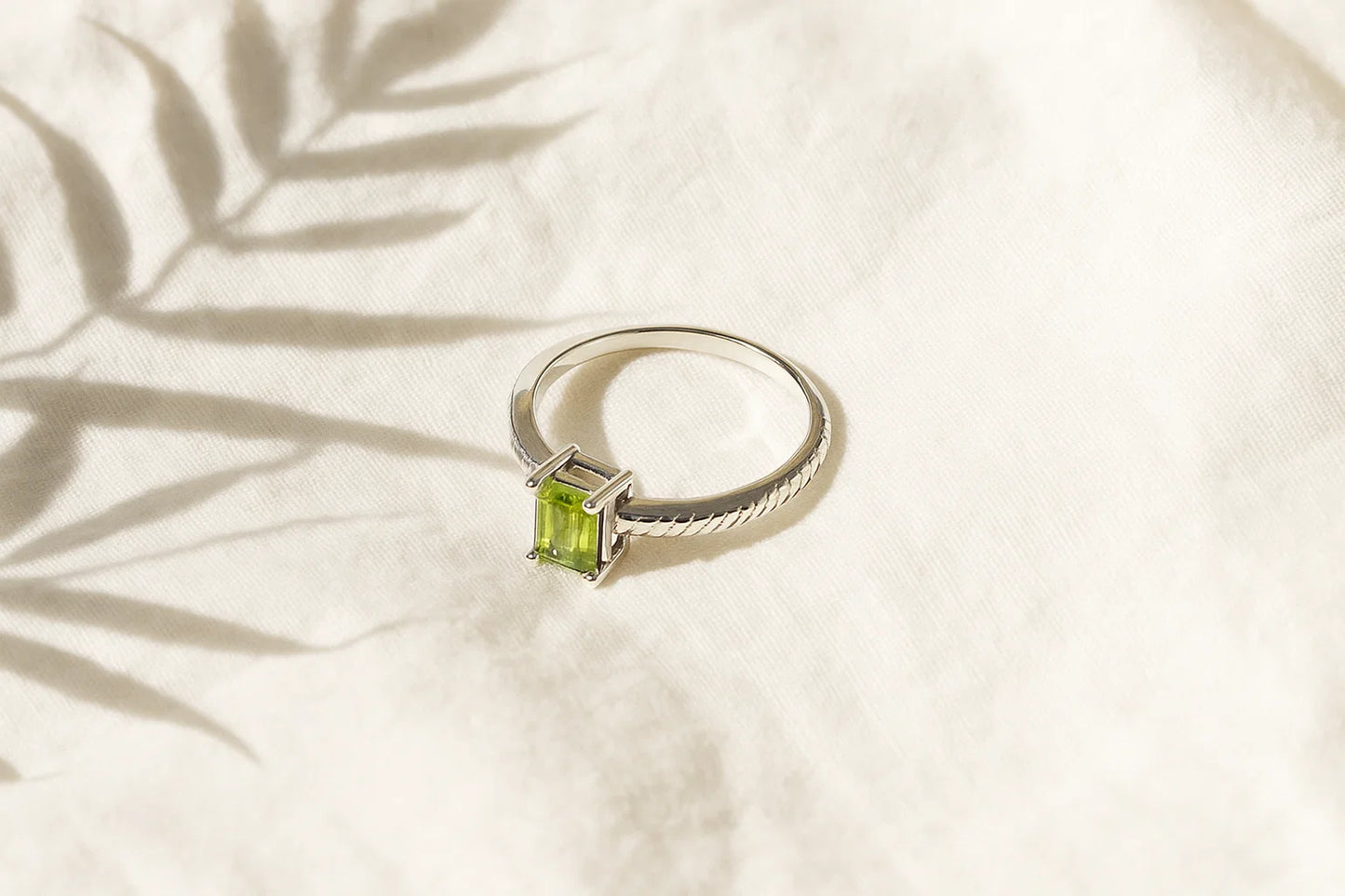 Peridot Gemstone Sterling Silver Ring