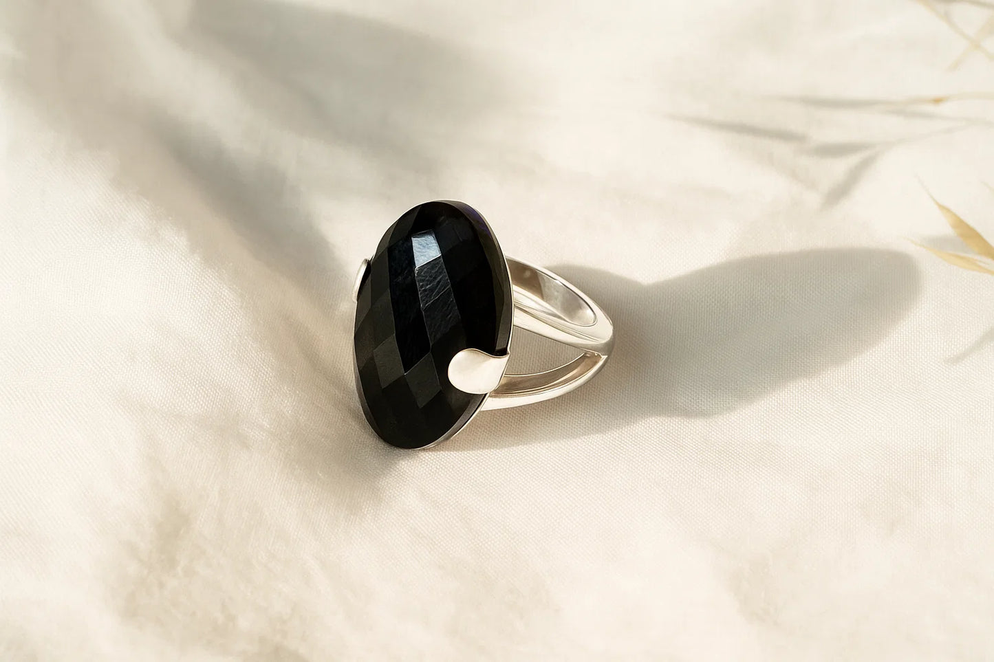 Black Onyx Statement Gemstone Sterling Silver Ring