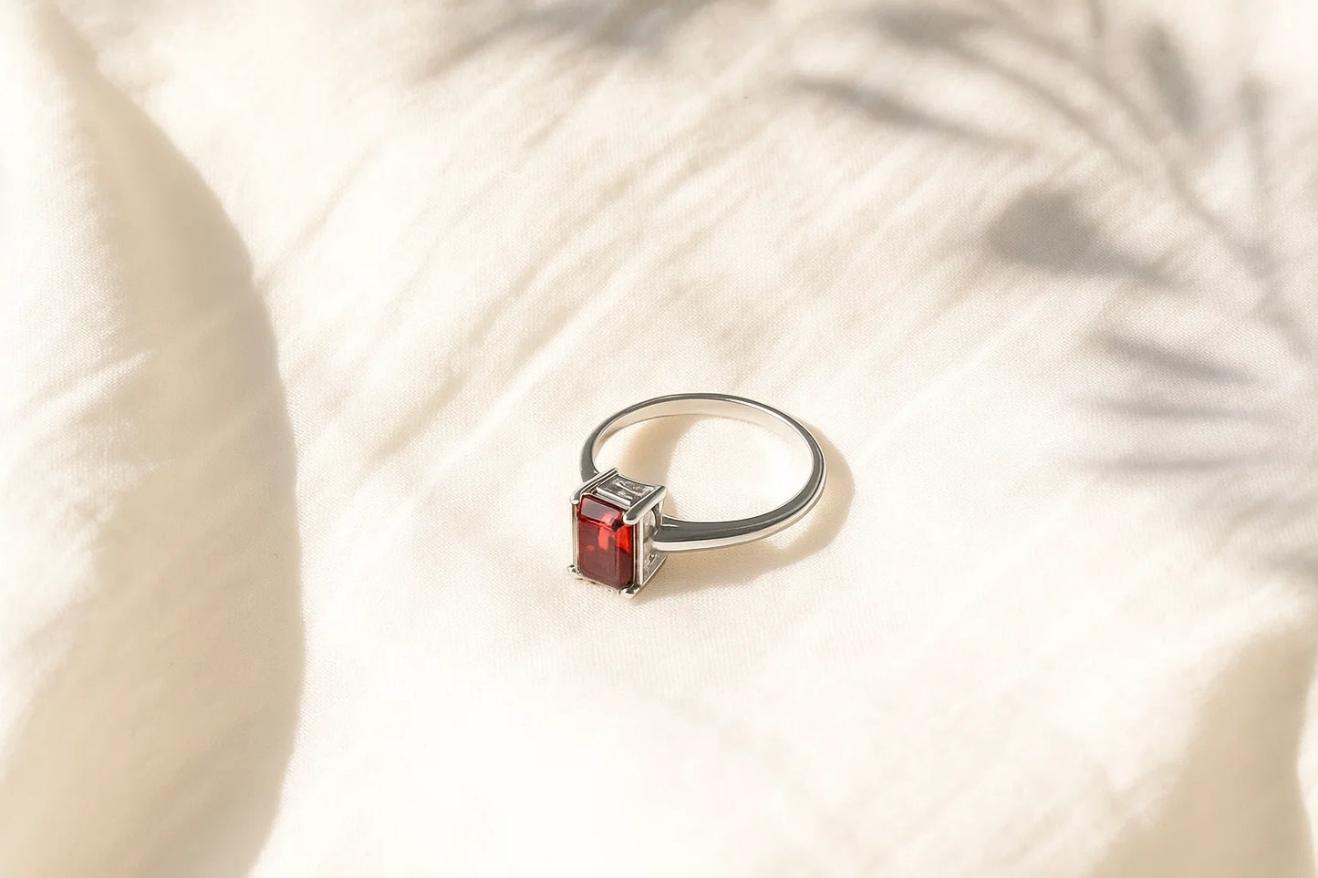 Garnet Gemstone Sterling Silver Ring