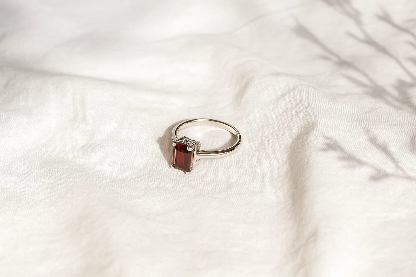 Garnet Gemstone Sterling Silver Ring