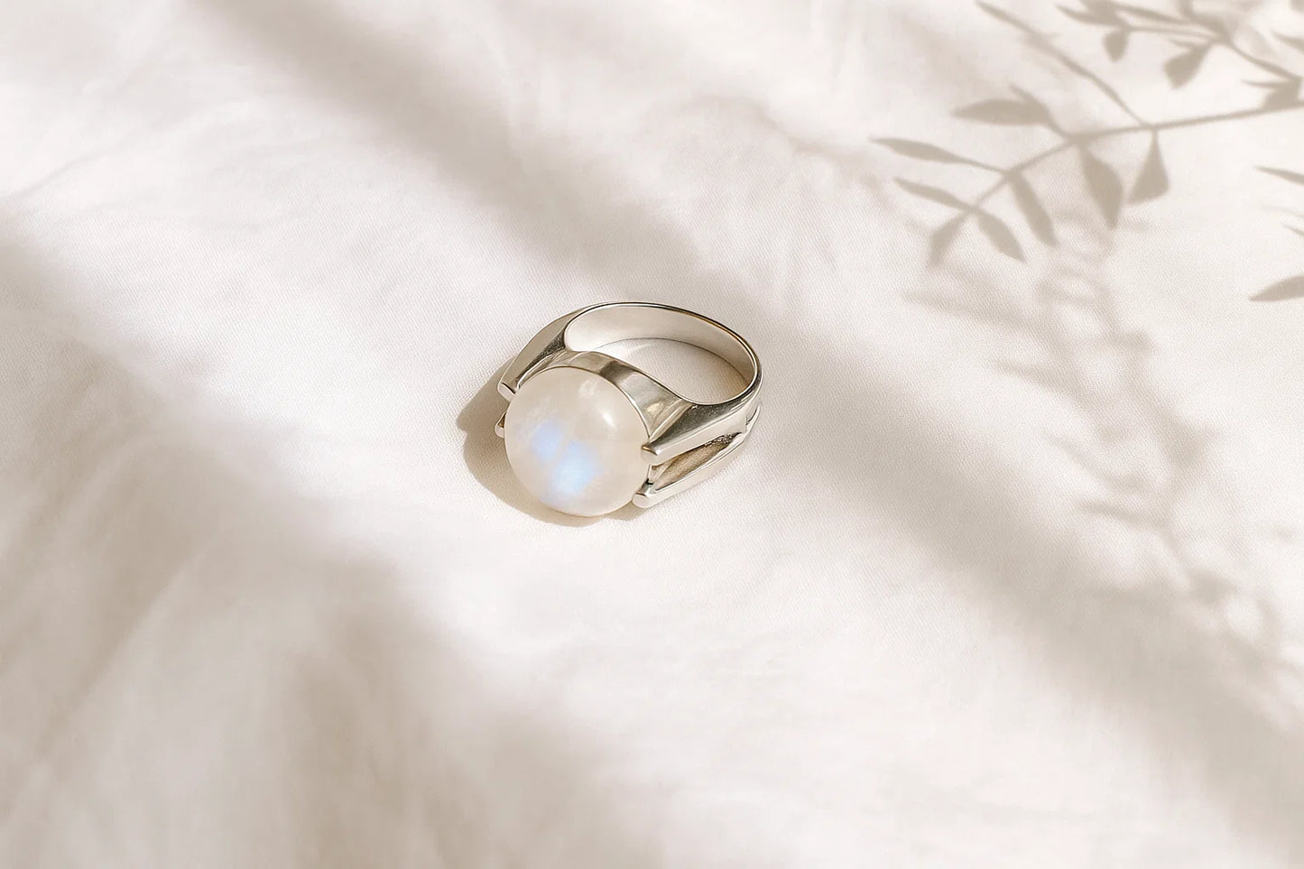 Moonstone Gemstone Sterling Silver Ring