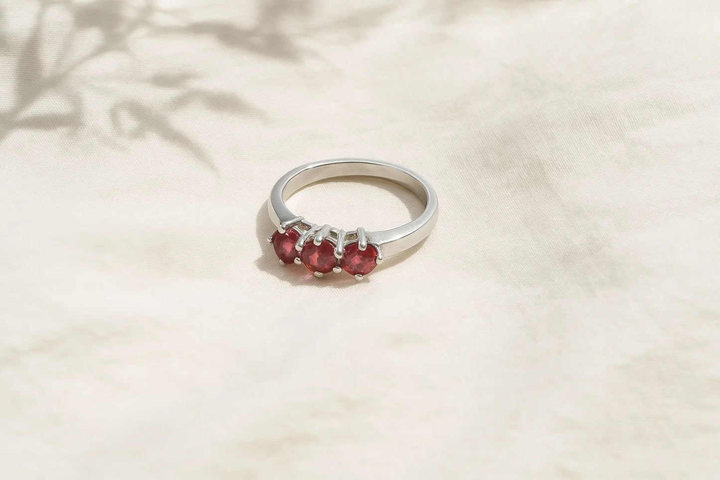 Garnet Gemstone Sterling Silver Ring