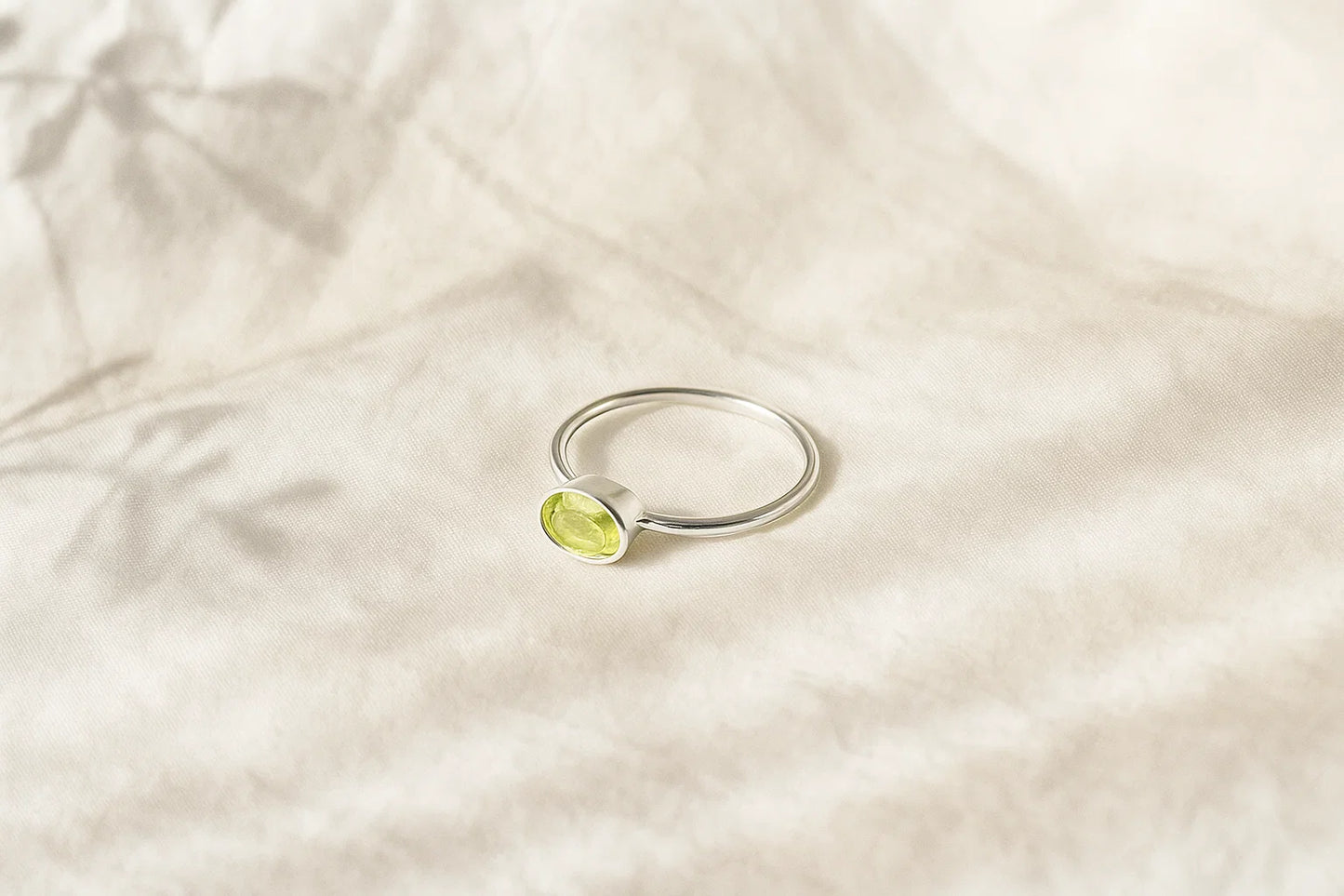 Peridot Gemstone Sterling Silver Ring