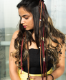 Maroon brown hair strings