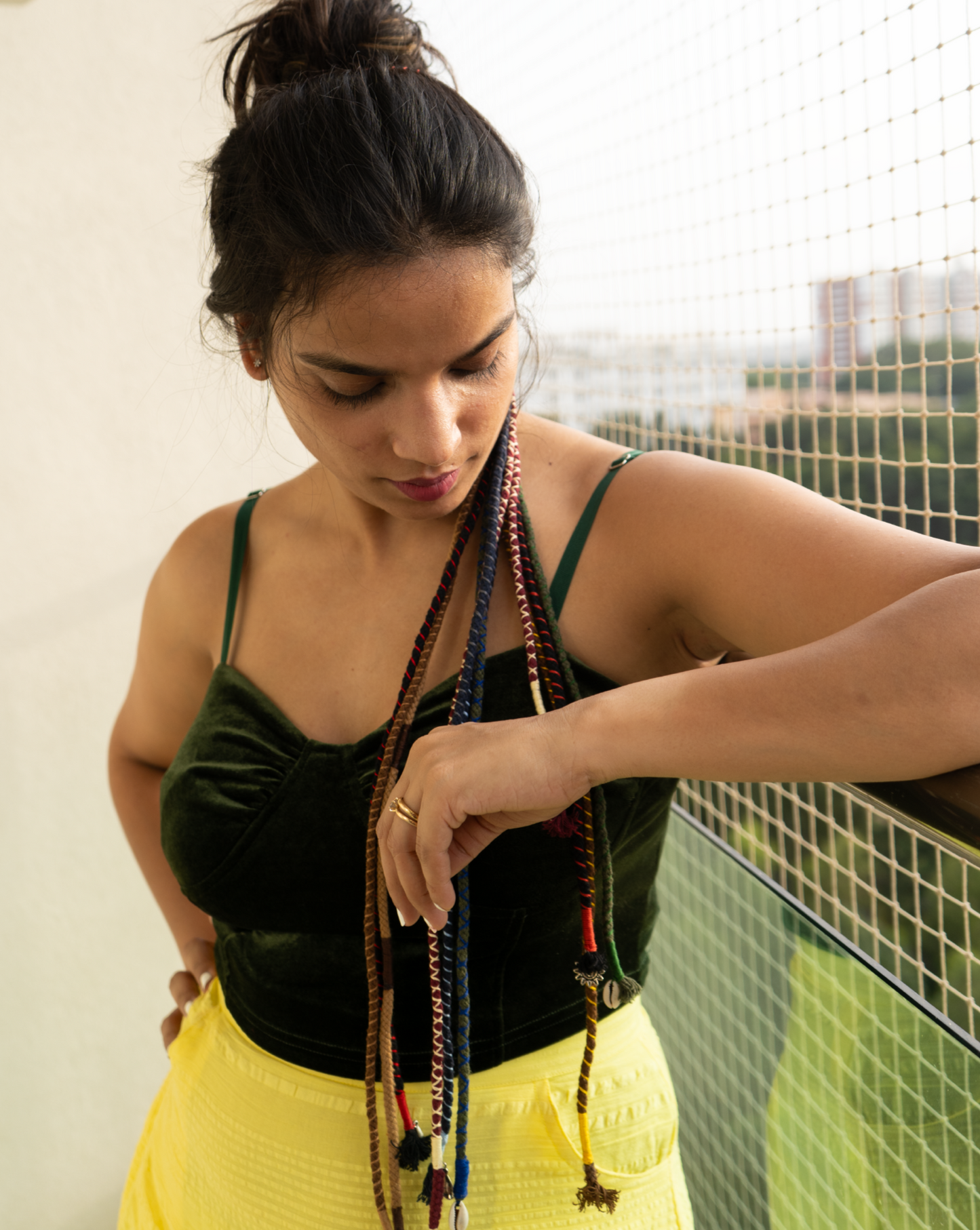 Earthy multicolor hair strings