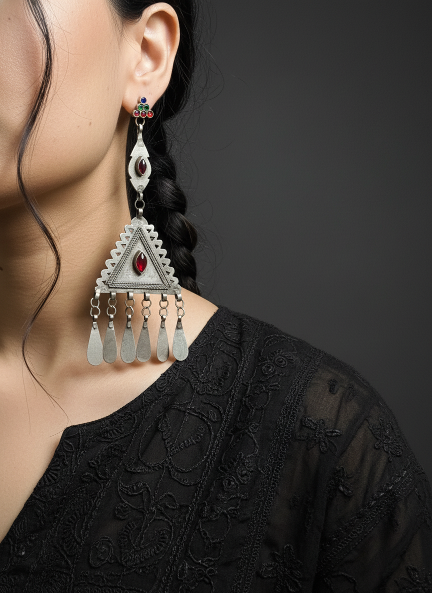 Nazaqat Afghan Earrings